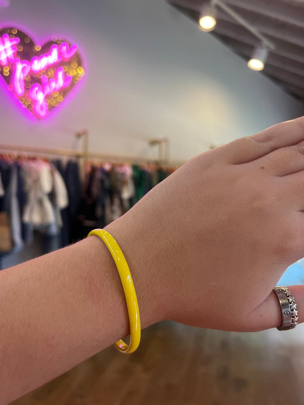 Enamel Cuff Bracelet- Butter Yellow