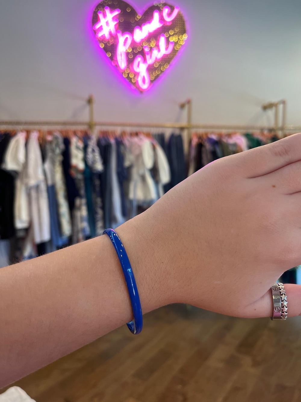 Enamel Cuff Bracelet- Classic Blue