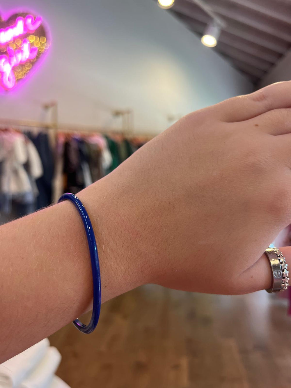 Enamel Cuff Bracelet- Navy Blue