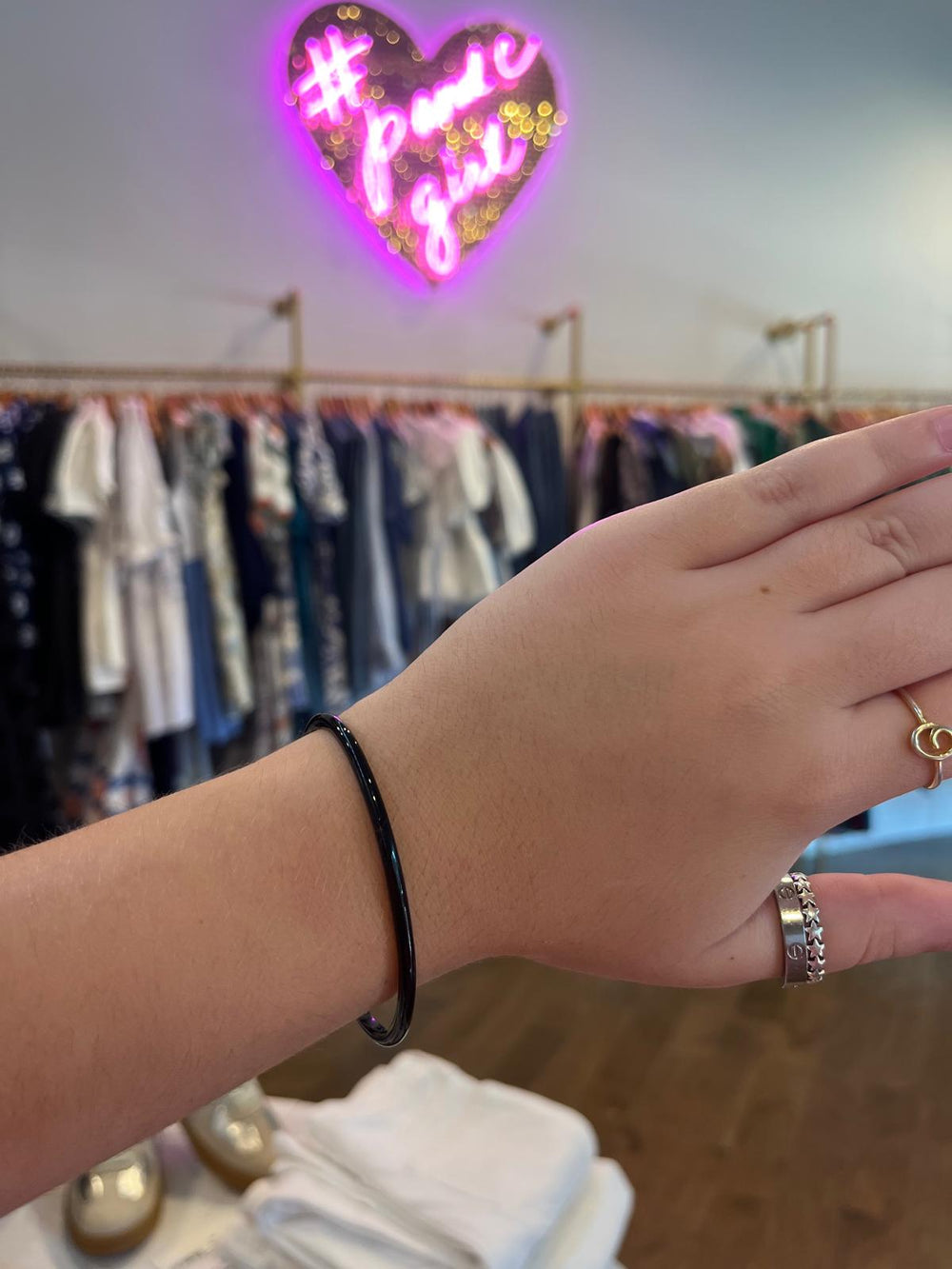 Enamel Cuff Bracelet- Jet Black