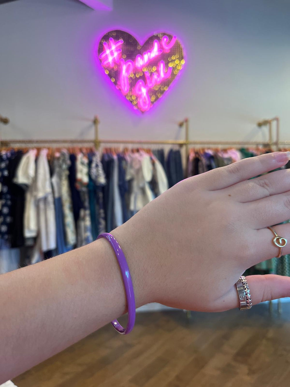 Enamel Cuff Bracelet- Orchid Purple