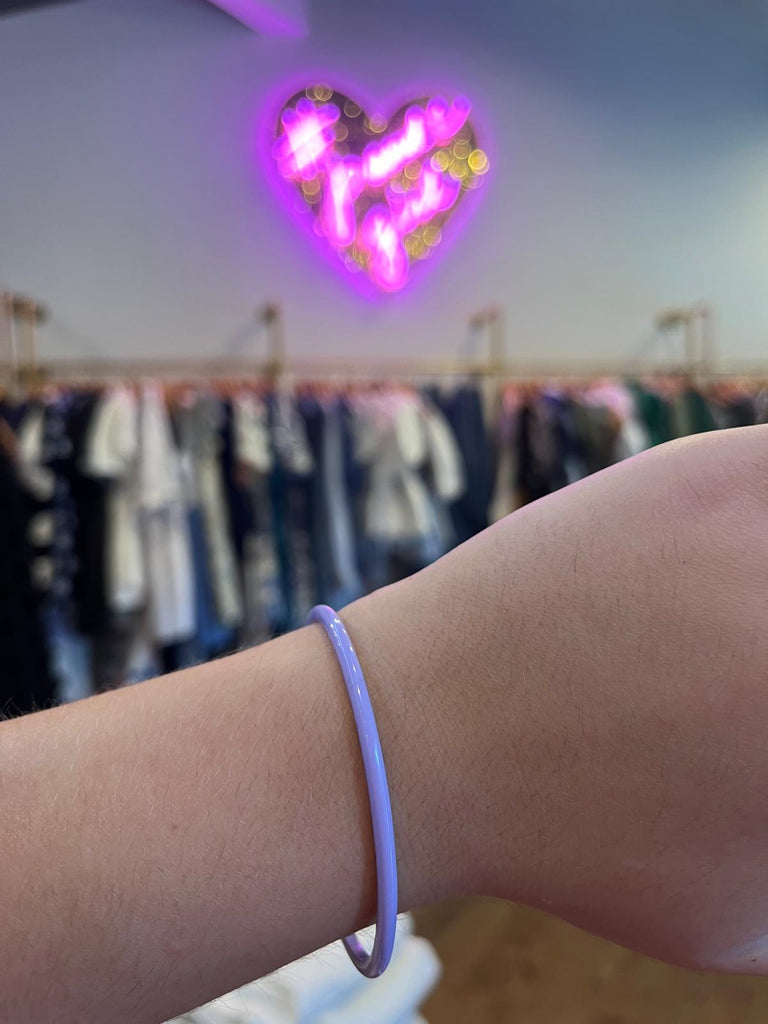 Enamel Cuff Bracelet- Lavender Purple