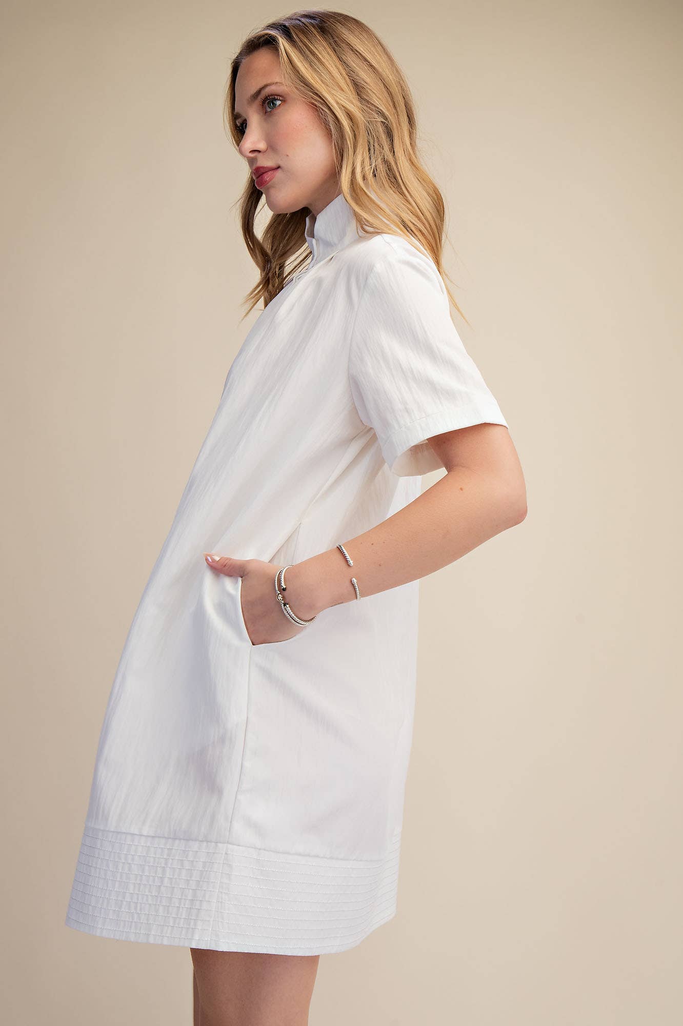 Daylight Bloom Mini Dress-White