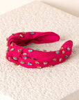 Gemmie Knotted Headband-Magenta