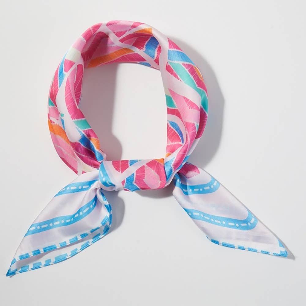 Abstract Tribal Bandana Scarf-Pink