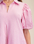 Nautical Grace Midi Dress-Pink