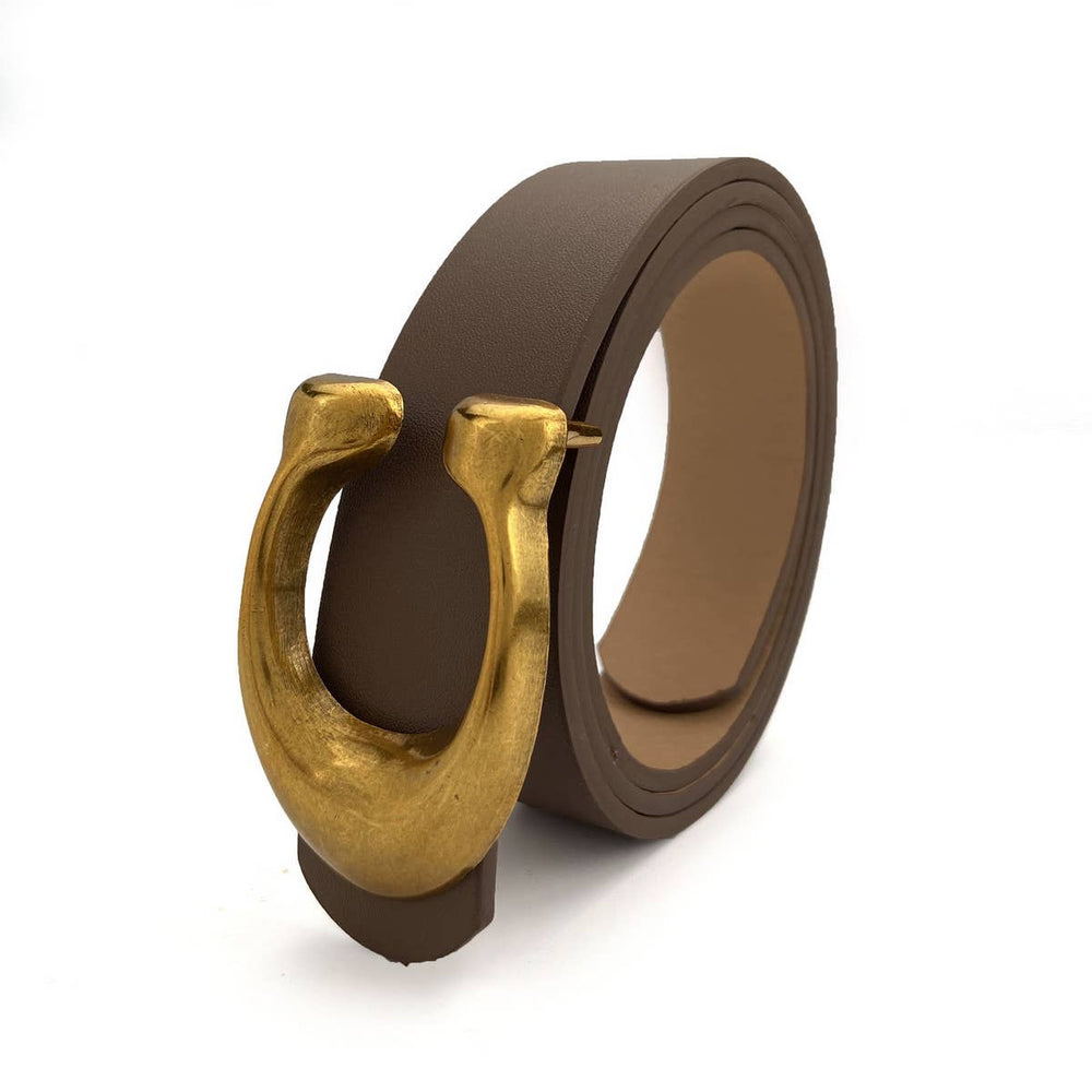 Retro U-Buckle Belt-Khaki