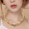 Polished Beaded Statement Necklace-Neutral
