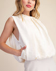 Estelle Pleated Balloon Top-Off White