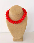 Rory Beaded Necklace-Bright Red
