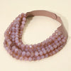 Chunky Beaded Necklace-Purple