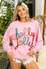 Holly Jolly Christmas Pullover-Pink