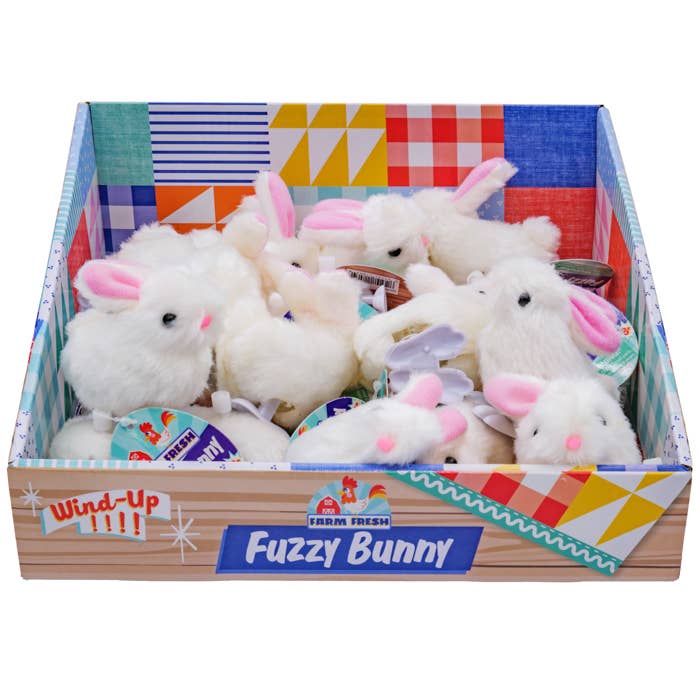 Fuzzy Bunny Easter Wind Up Toy