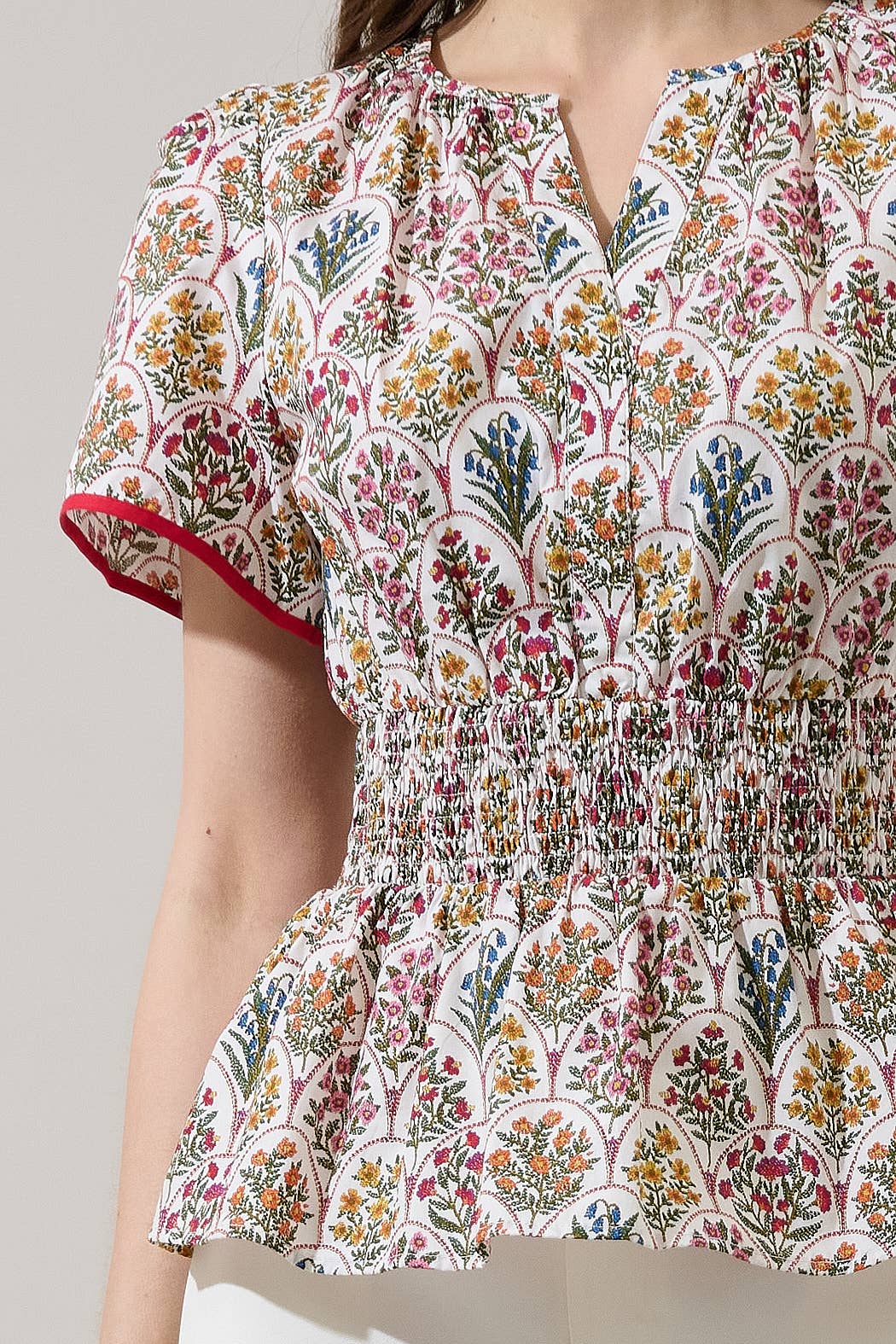 Fields of Flowers Peplum Top