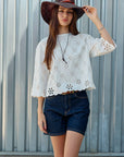 Eloria Eyelet Embroidered Top
