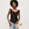 Tate Woven Frame Clutch-Gold