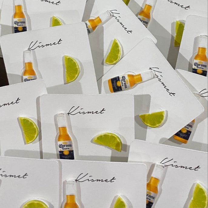 Beer & Lime Stud Earrings