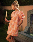 La Fleur Jacquard Dress-Peach