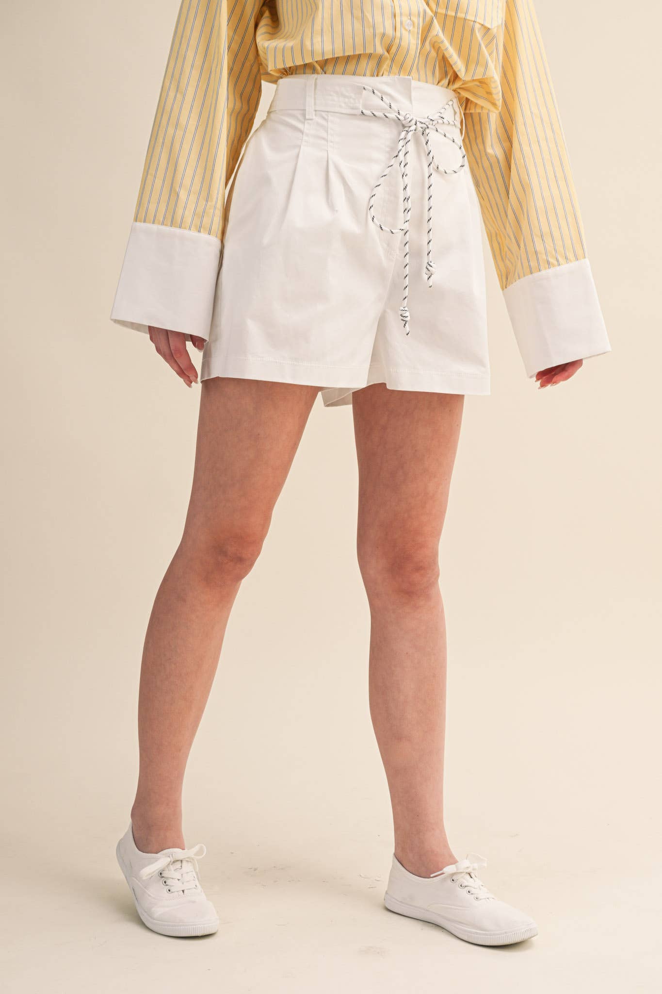 Ahoy Rope Belt Short-White