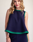 Soft Motion Knit Top-Navy