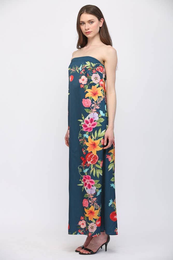Summer Sorbet Strapless Maxi Dress