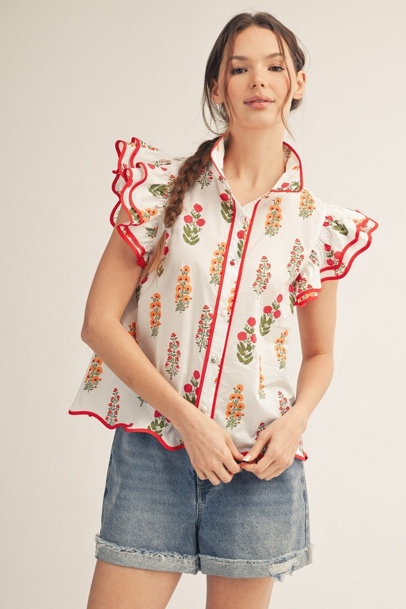 Angel Meadow Scallop Top