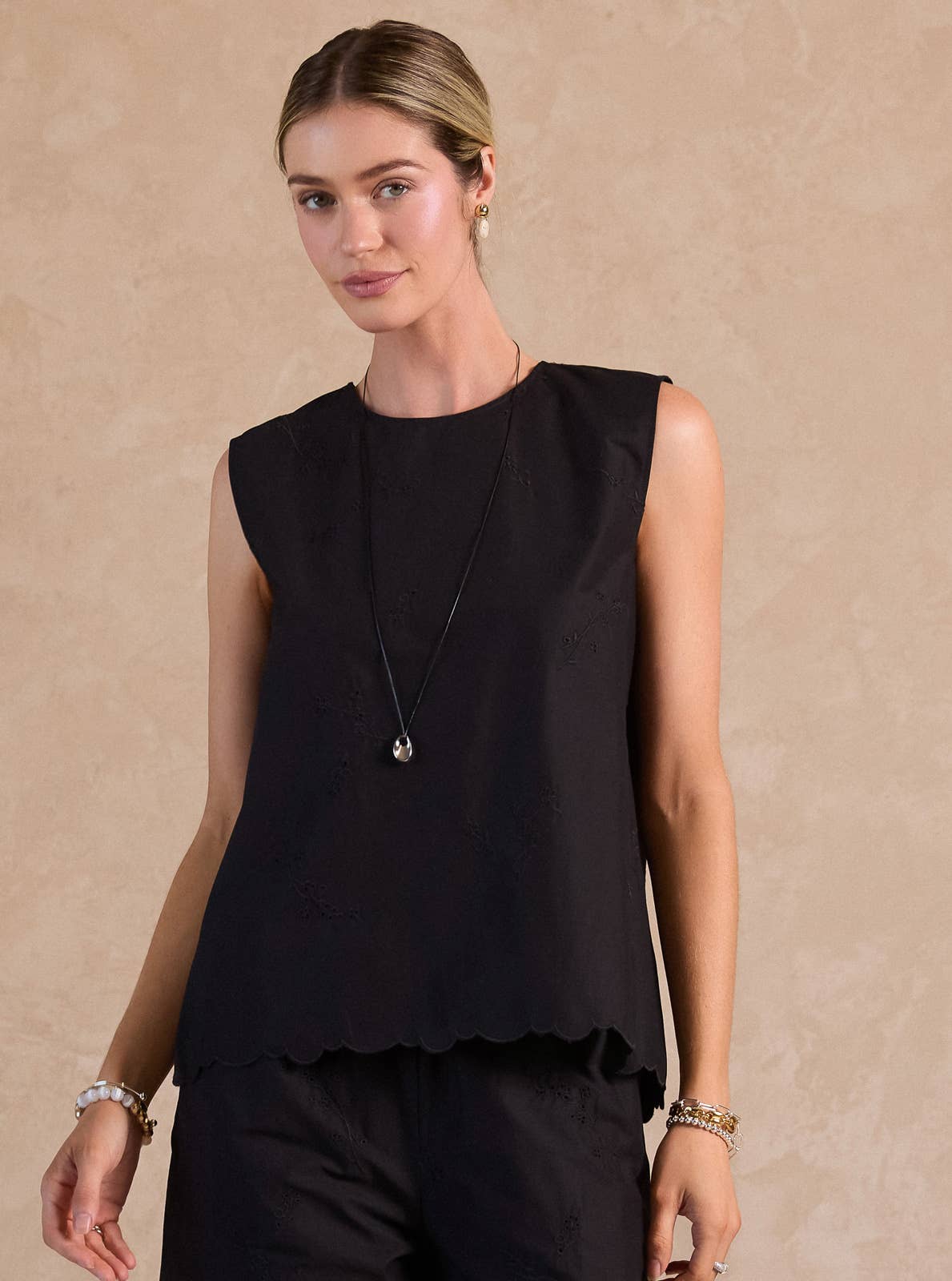 Daisy Stitch Embroidered Top