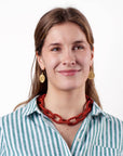 Jenna Chain Link Necklace-Rust