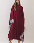 Plume Royale Cape Maxi Dress