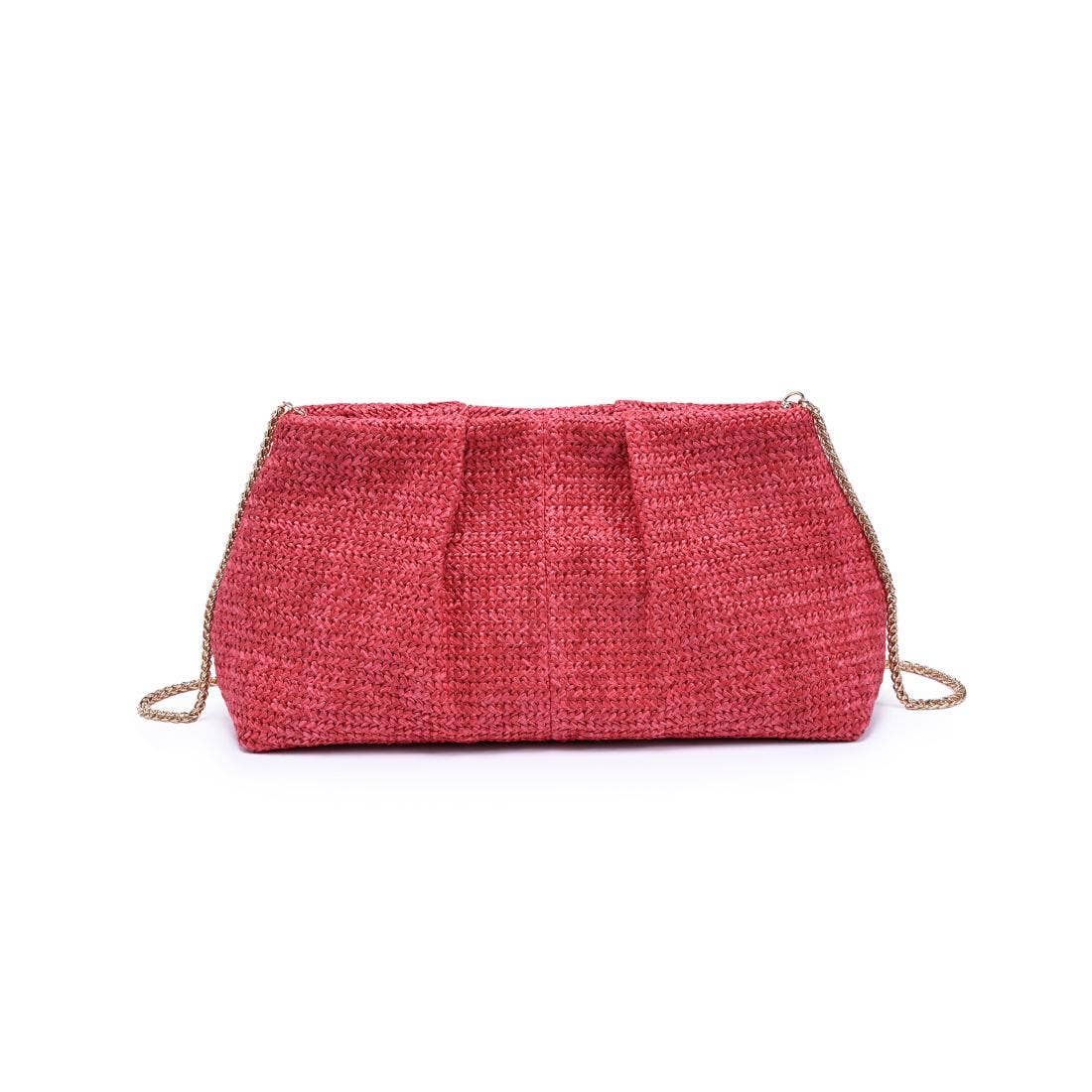 Breeze Woven Clutch-Coral