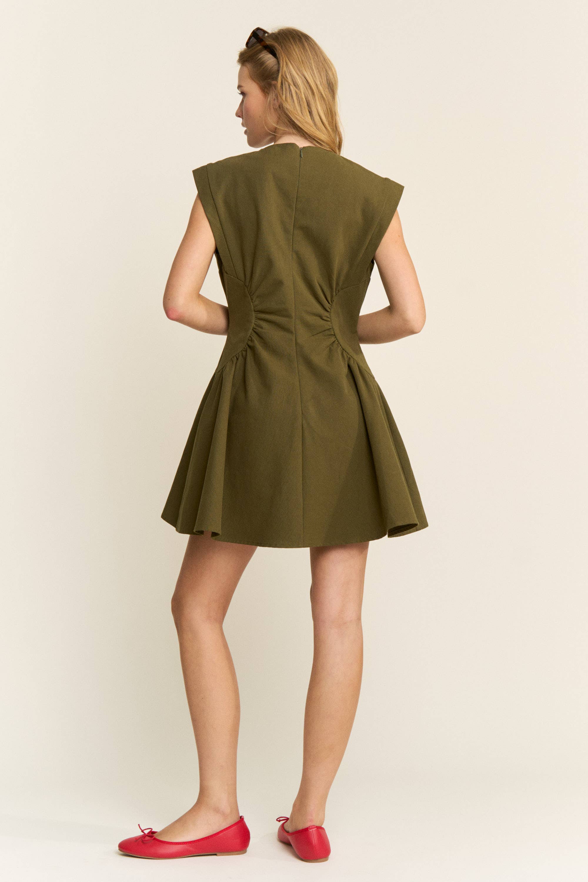 PREORDER: Sweet Afternoons Mini Dress-Olive