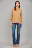 Go With the Flow Knit Top-Camel/Pink