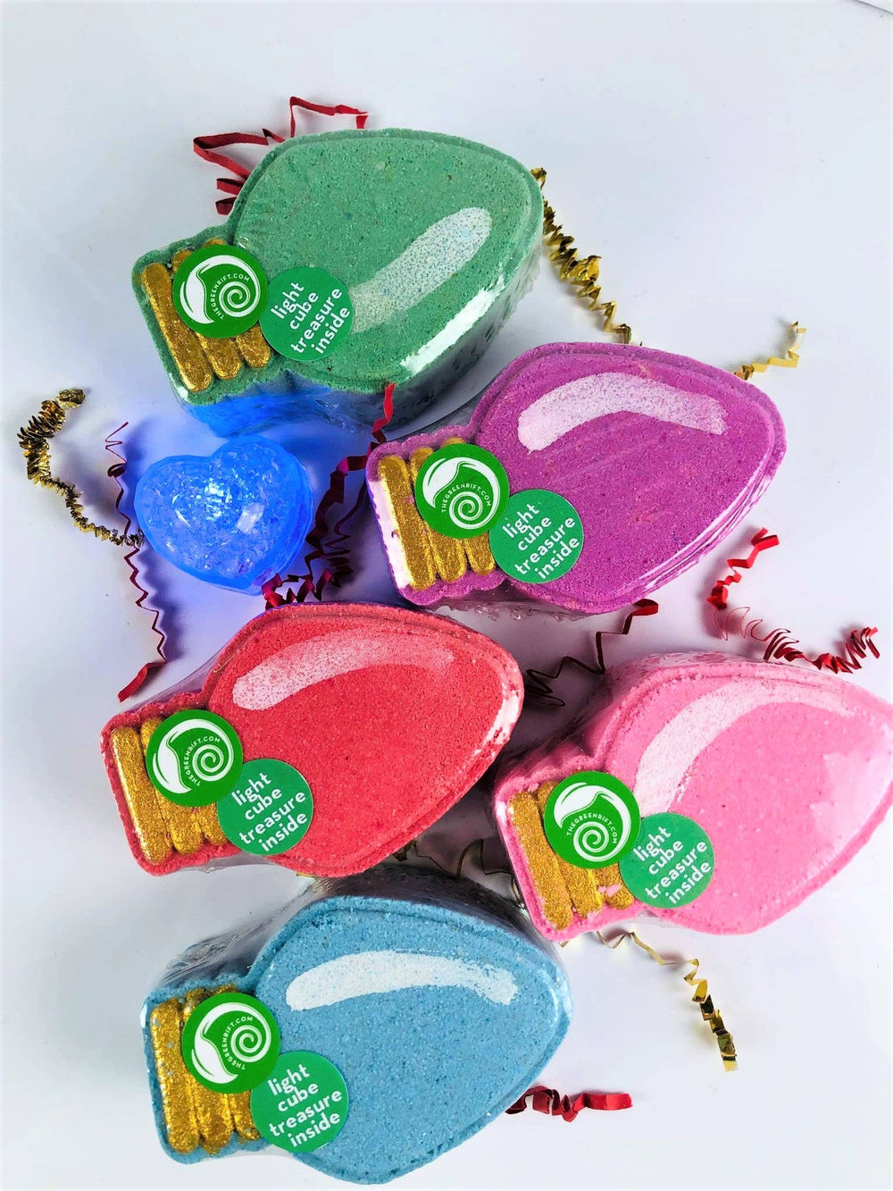 Holiday Light Bath Bomb, Treasure, Holiday, Seasonal- Green/Teal