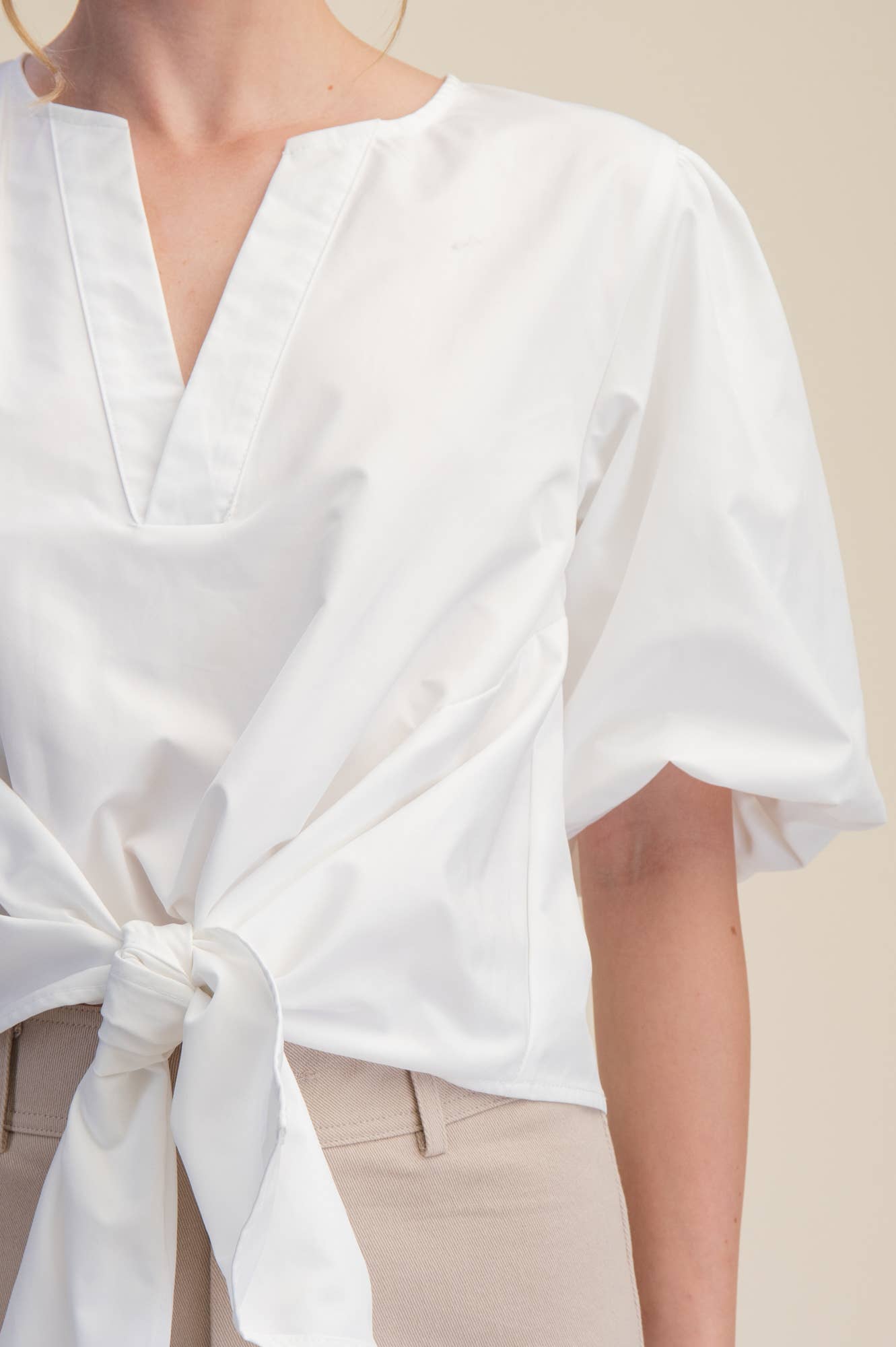 Dahlia Puff Sleeve Top-White