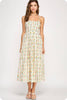 Sweet Nothings Floral Midi Dress-Butter Yellow