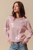 Clearly Christmas Striped Top- Ivory