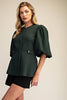 Cityscape Chic Peplum Top-Green