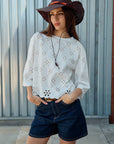 Eloria Eyelet Embroidered Top