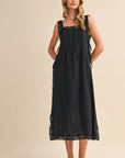 PREORDER: Fleur Romance Midi Dress-Black