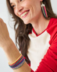 Sage Beaded Stretch Bracelets-Multi
