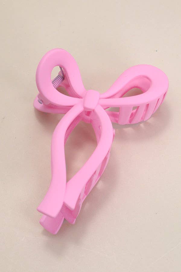 Bow Hair Claw Clips- Spring Pink