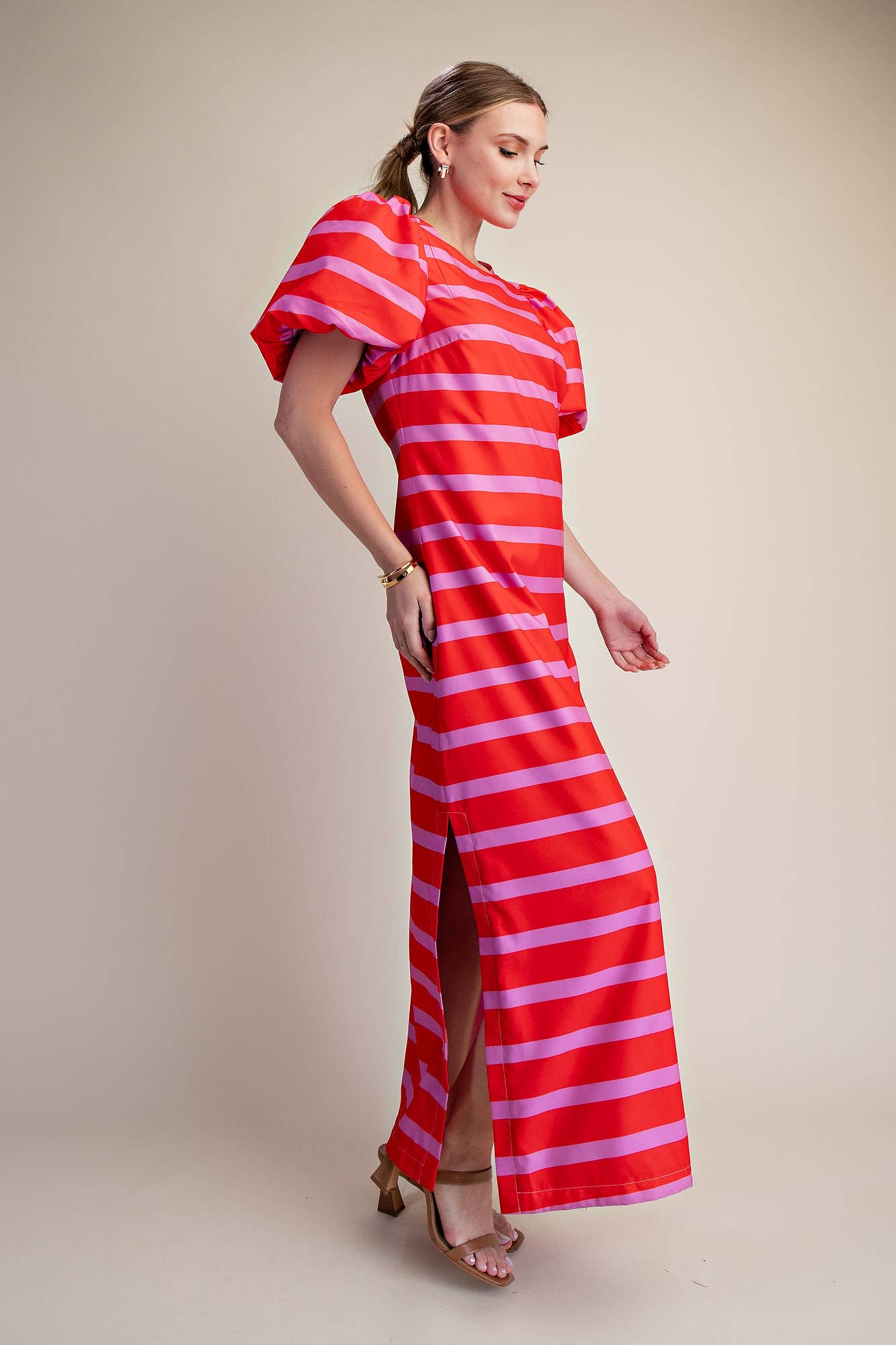 Mariselle Maxi Dress-Red/Pink