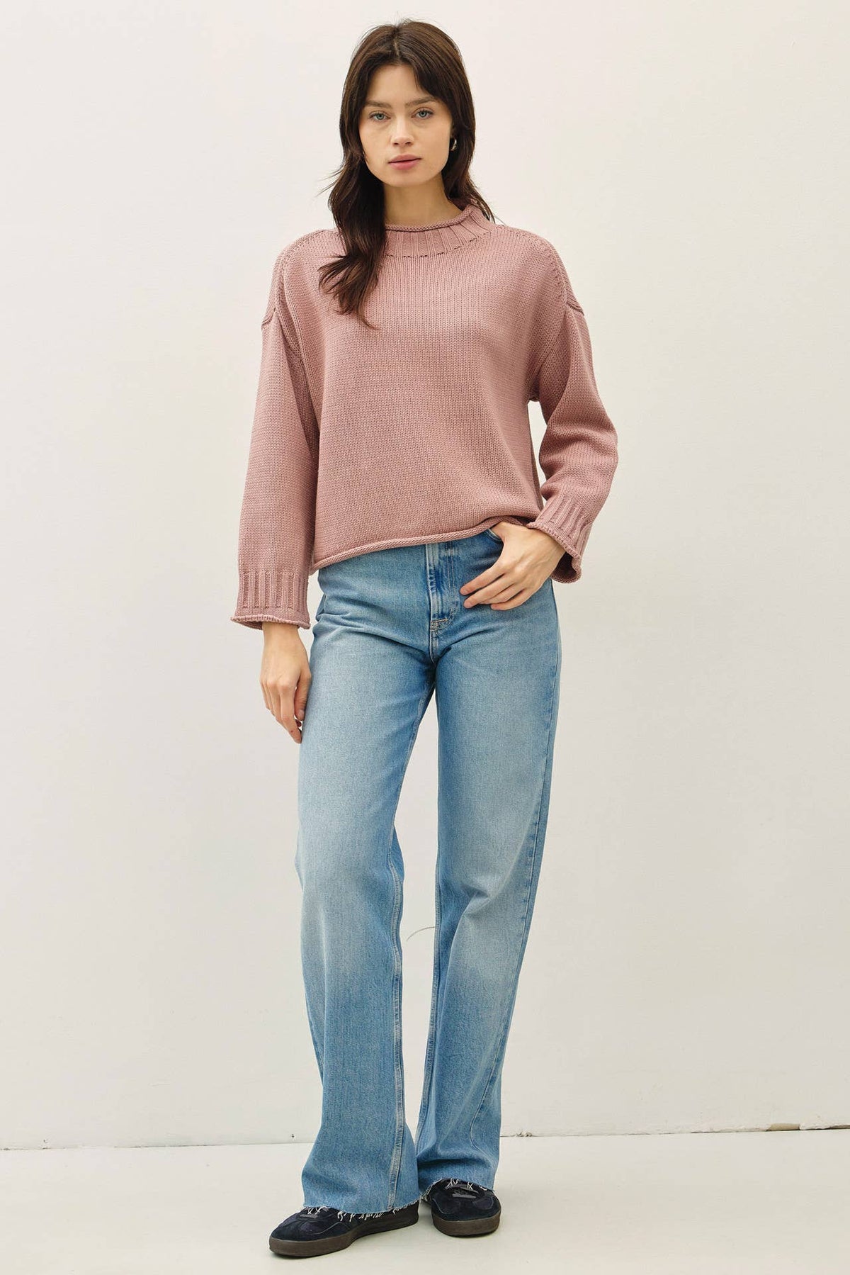 Downtown Girl Sweater-Mauve