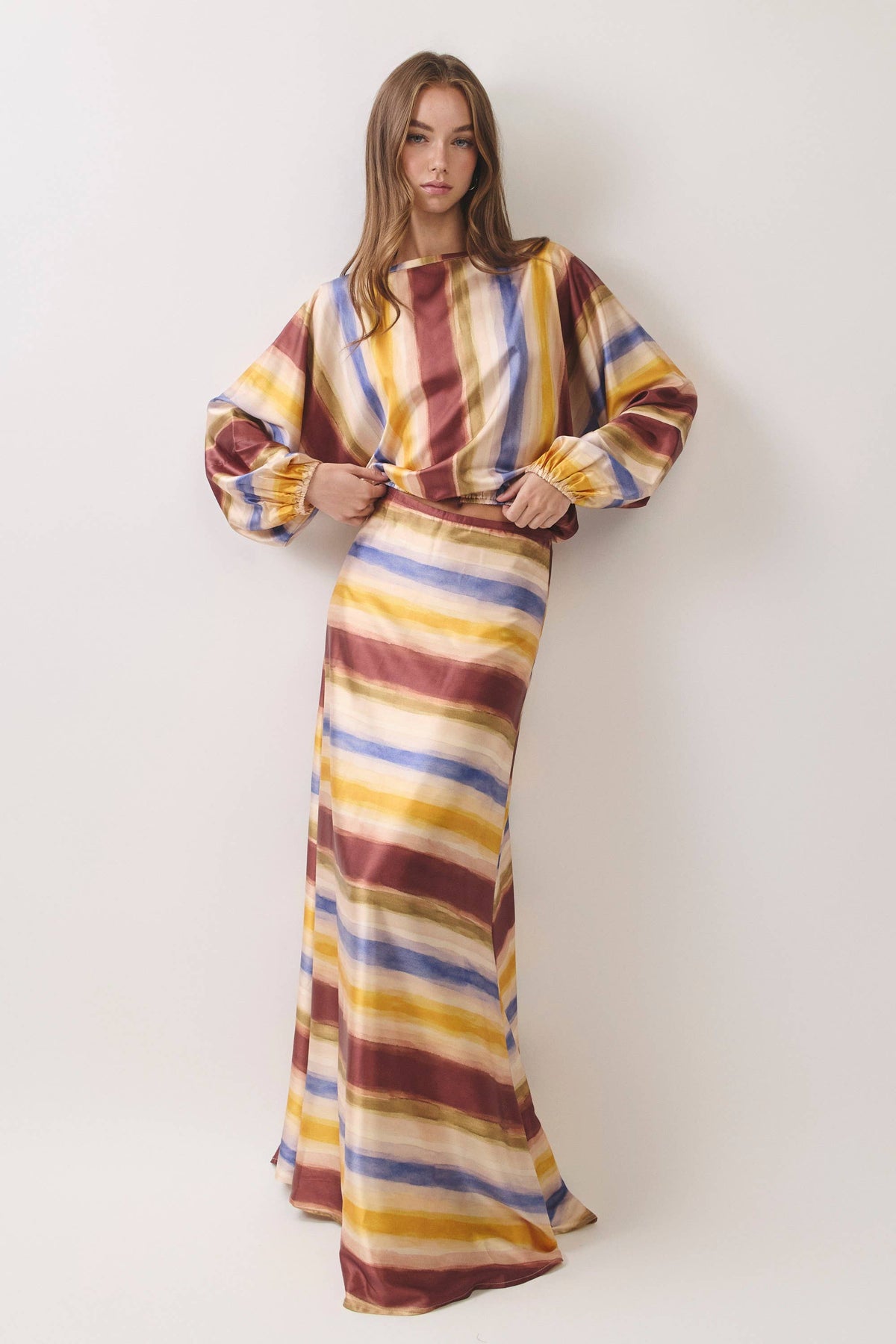 Painted Lines Maxi Skirt