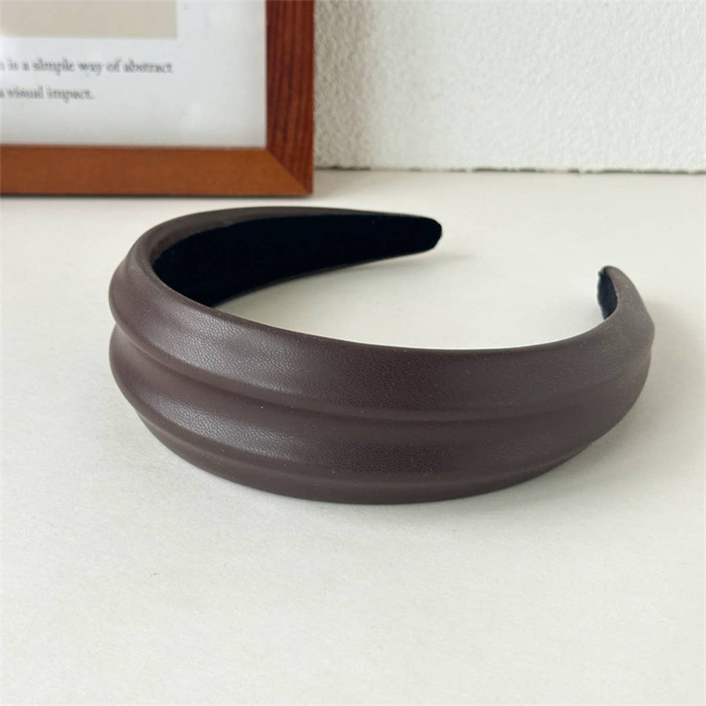 Vintage Leather Headband-Coffee