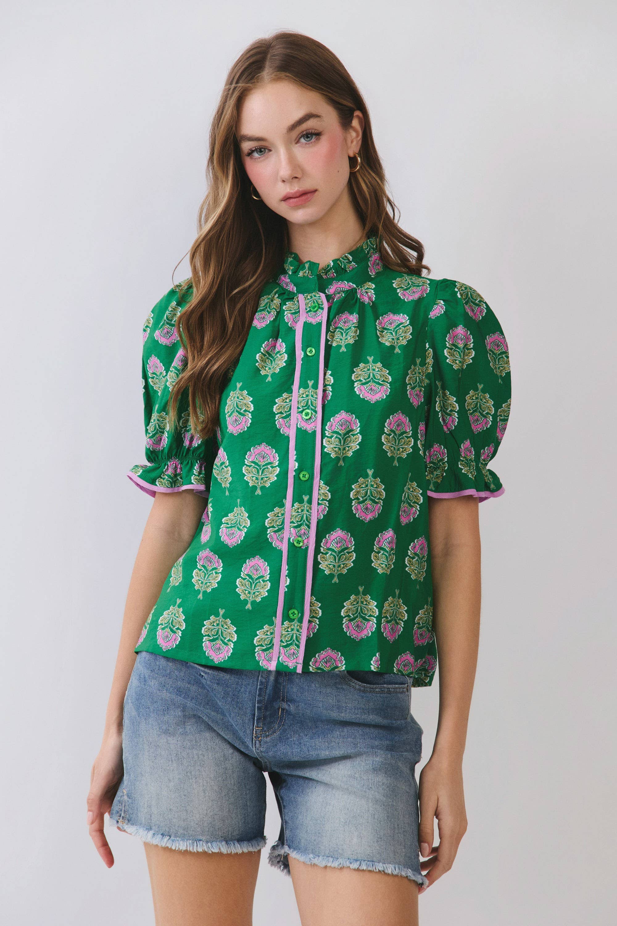 Floral Fancy Ruffle Top