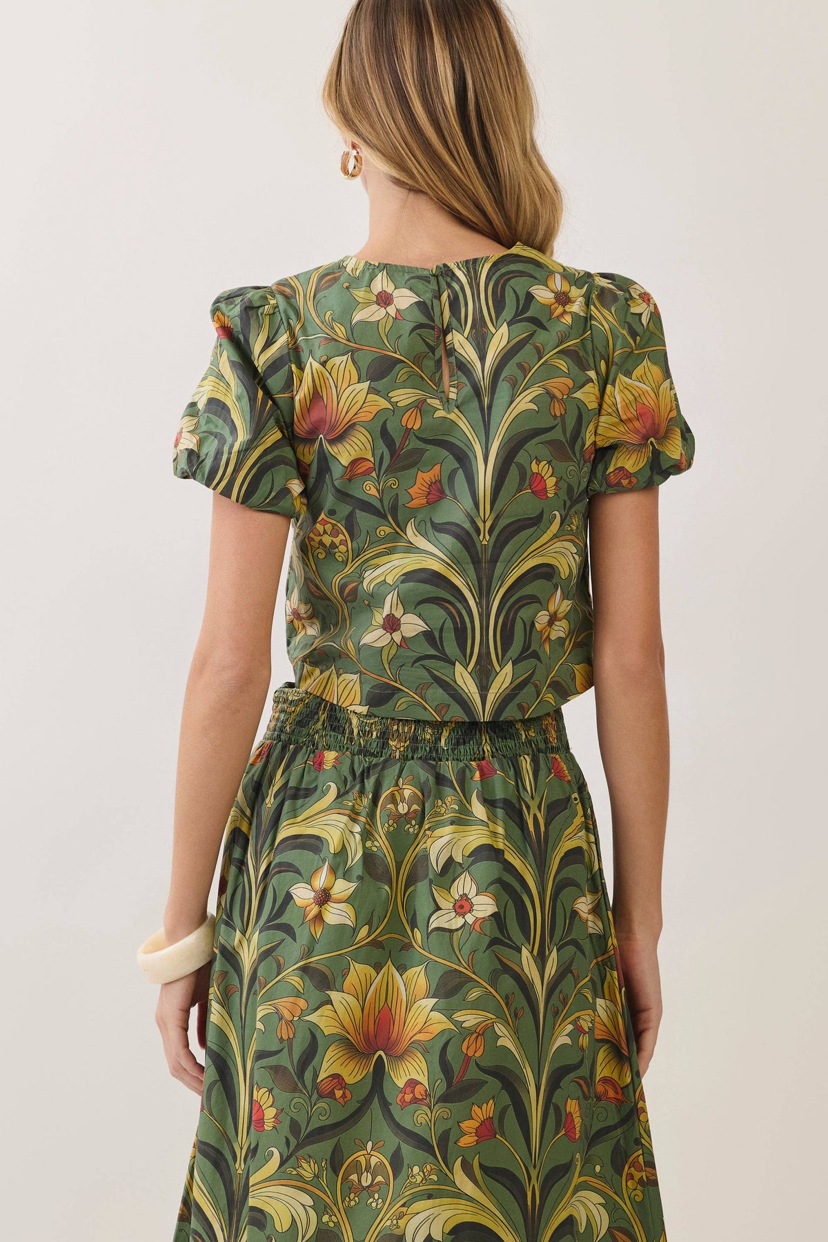 Fleur De Jardin Crop Top-Olive