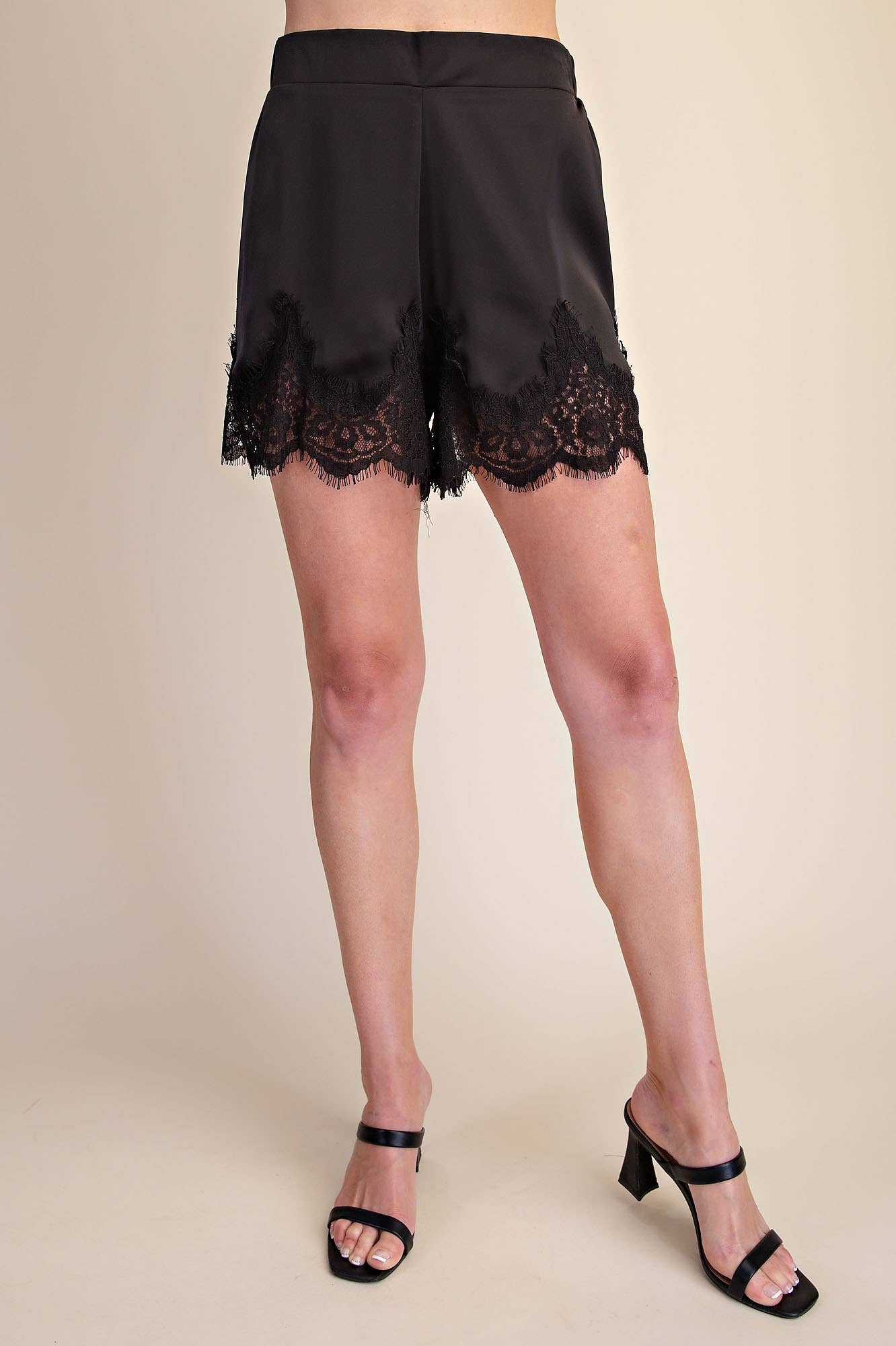 Satin Allure Shorts-Black