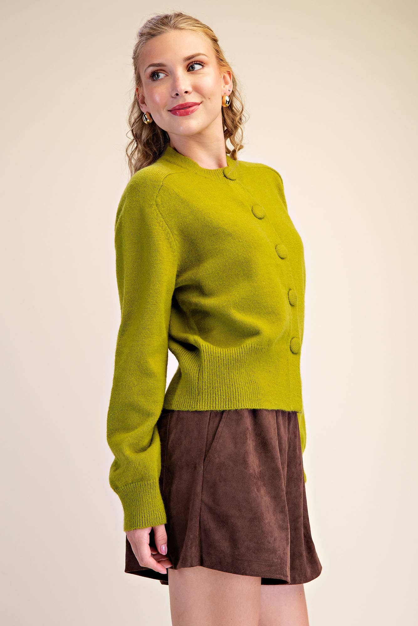 Fireside Cottage Cardigan-Light Olive