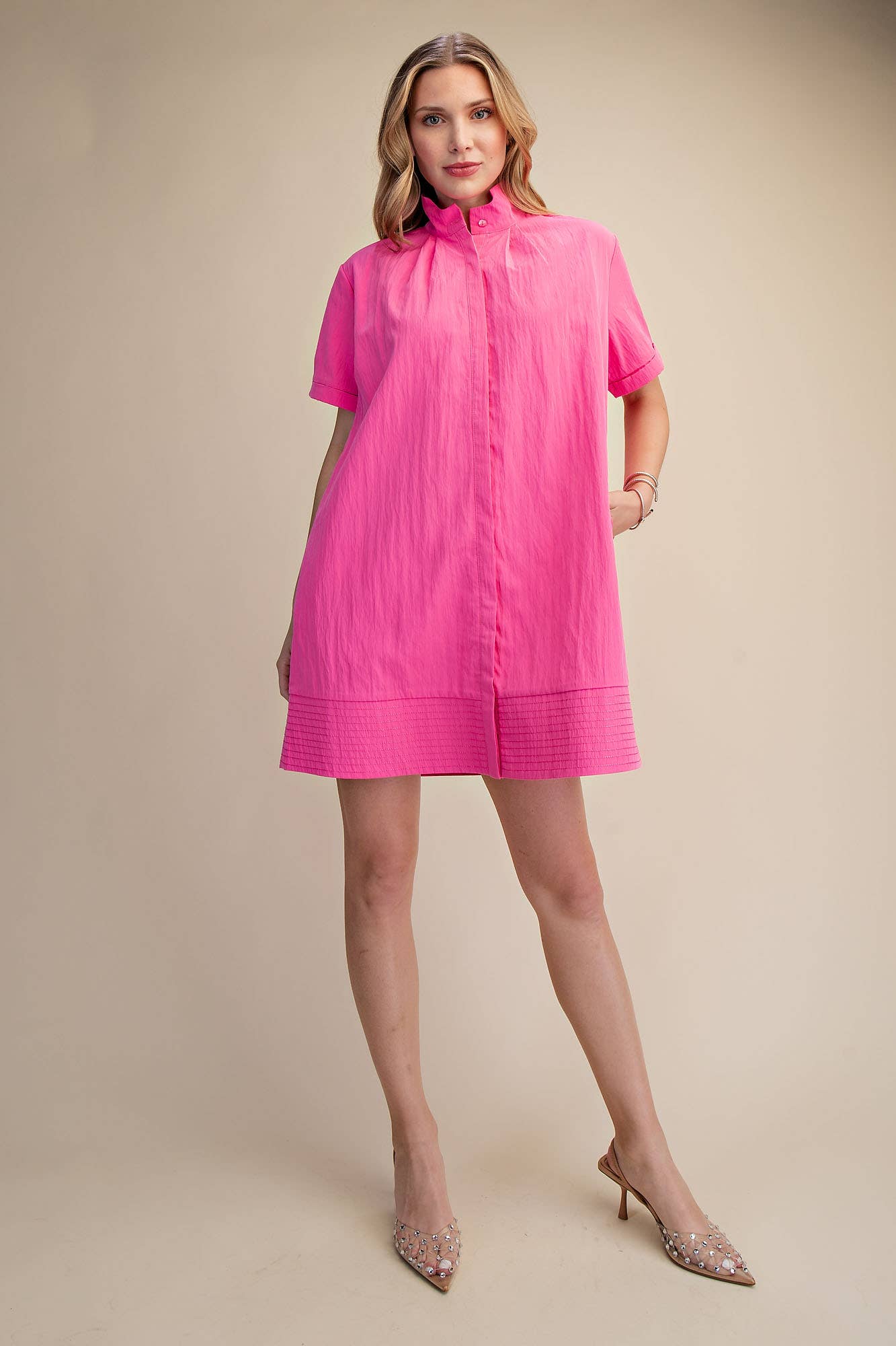 Daylight Bloom Mini Dress-Pink